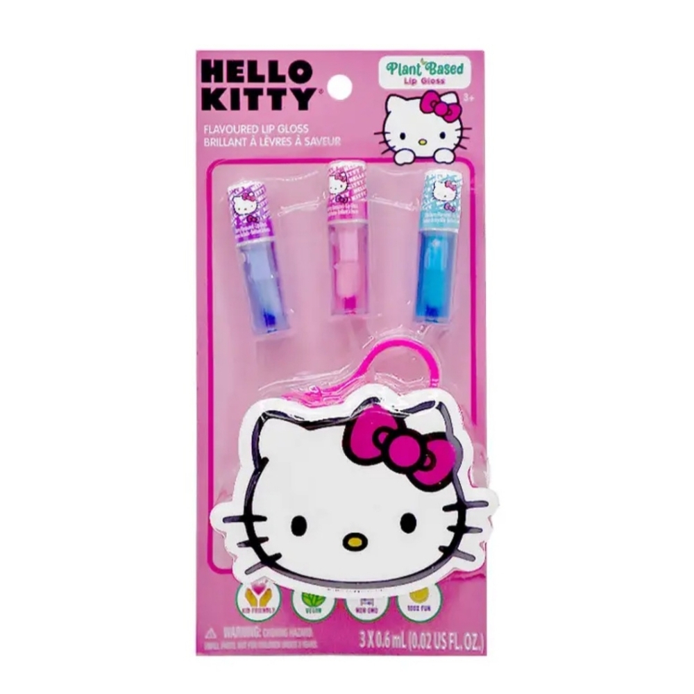 Hello Kitty Lip Gloss Trio with Keychain Case